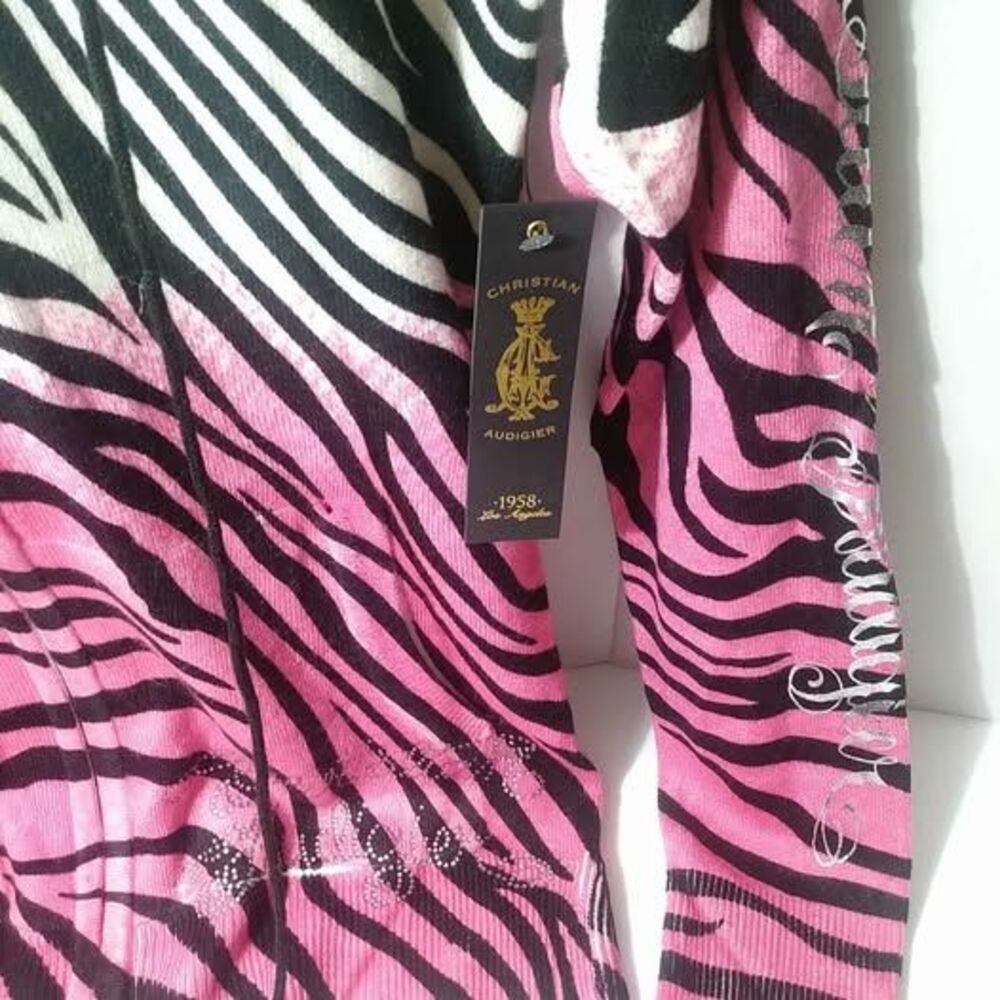 Christian Audigier pink white and black with Panthers small - Picture 3 of 6
